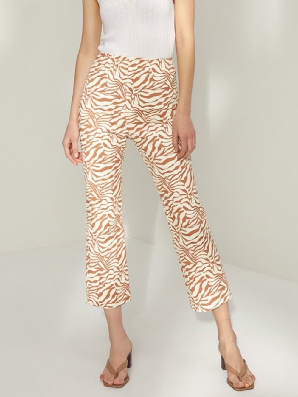 Aritzia Wilfred Zebra Crop Flare Pants
